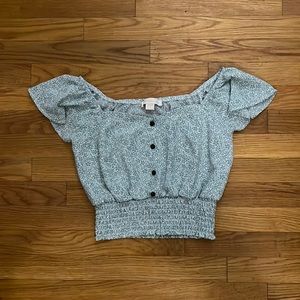 Flowered crop blouse